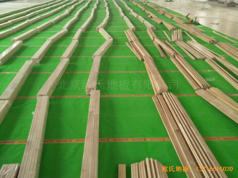 內蒙茂名旗安邊防大隊籃球館運動地板安裝案例3